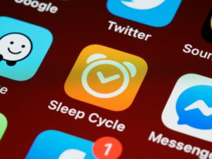 better sleep checklist; alarm icon surrounded by other app icons