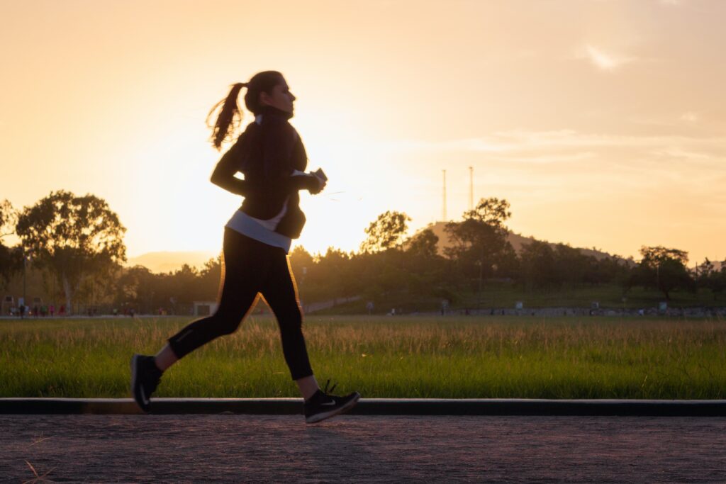 how to deal with depression; a woman jogging