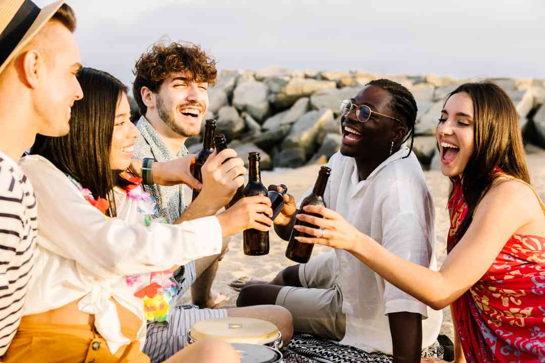 hypnotherapy techniques; a group of friends drinking beer