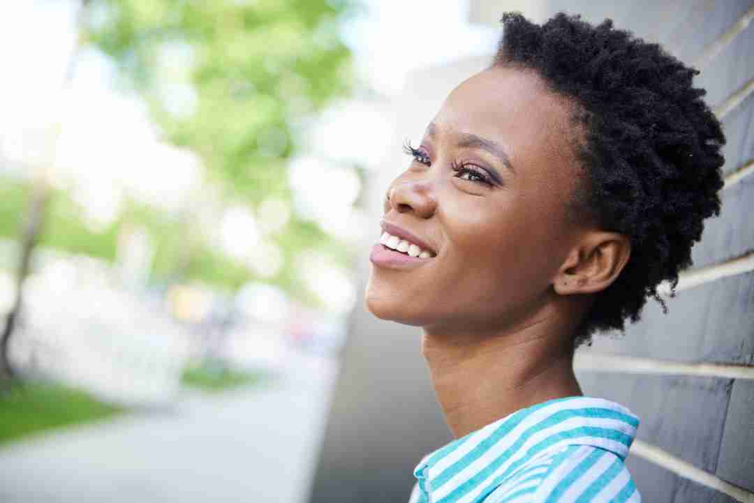 process of hypnosis, a woman smiling