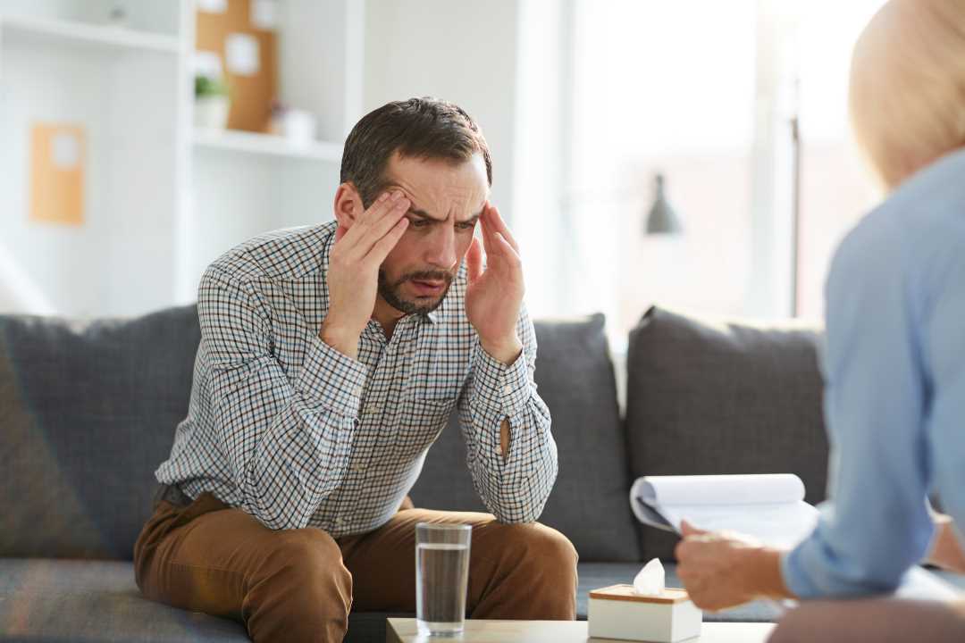 a man dealing with job interview anxiety