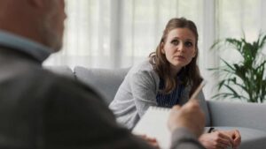 panic attacks, a woman talking to a therapist